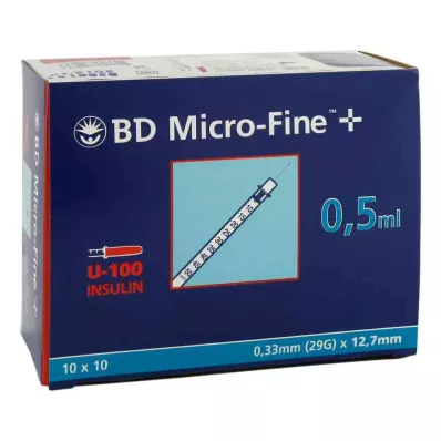 BD MICRO-FINE+ Inzulínspr.0,5 ml U100 12,7 mm, 100X0,5 ml BD MICRO-FINE+ Inzulínspr.0,5 ml U100 12,7 mm, 100X0,5 ml