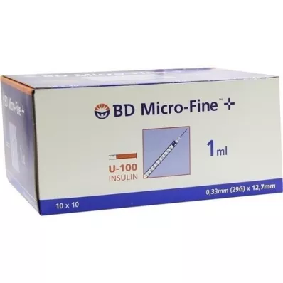 BD MICRO-FINE+ Inzulínspr.1 ml U100 12,7 mm, 100X1 ml