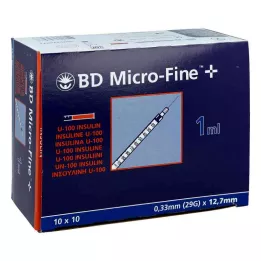 BD MICRO-FINE+ Inzulínspr.1 ml U100 12,7 mm, 100X1 ml
