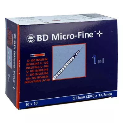 BD MICRO-FINE+ Inzulínspr.1 ml U100 12,7 mm, 100X1 ml BD MICRO-FINE+ Inzulínspr.1 ml U100 12,7 mm, 100X1 ml