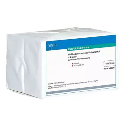 HÖGA-KOMPRESSEN OP 10x20 cm nesterilné 8x, 100 ks HÖGA-KOMPRESSEN OP 10x20 cm nesterilné 8x, 100 ks