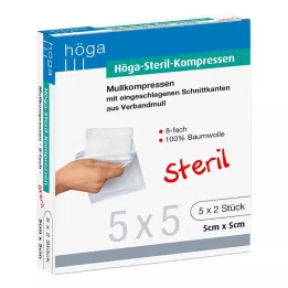HÖGA-KOMPRESSEN 5x5 cm sterilný 8-násobný, 5x2 ks