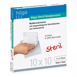 HÖGA-KOMPRESSEN 10x10 cm sterilné 8-násobné, 5X2 ks
