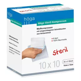 HÖGA-KOMPRESSEN 10x10 cm sterilné 8-násobné, 25X2 ks