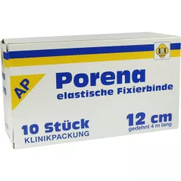 PORENA Elastický gázový obväz 12 cm biely bez celofánu, 10 ks