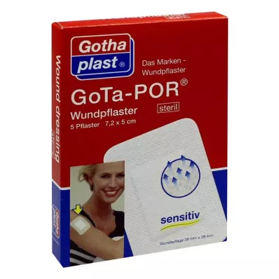 GOTA-POR Náplasti na rany 5x7,2 cm sterilné, 5 ks