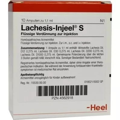 LACHESIS INJEEL Ampulky S, 10 ks