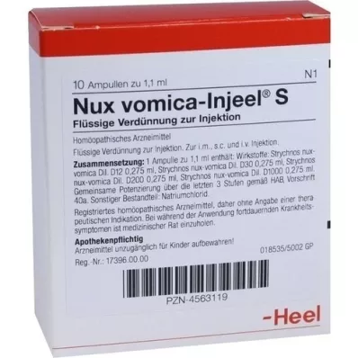 NUX VOMICA INJEEL Ampulky S, 10 ks