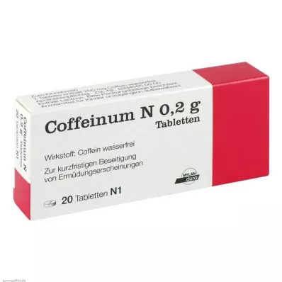 COFFEINUM N 0,2 g tablety, 20 ks COFFEINUM N 0,2 g tablety, 20 ks