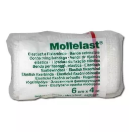 MOLLELAST Obväzy 6 cmx4 m biele, 1 ks