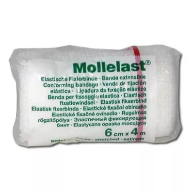 MOLLELAST Obväzy 6 cmx4 m biele, 1 ks