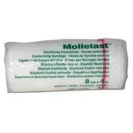 MOLLELAST Obväzy 8 cmx4 m biele, 1 ks