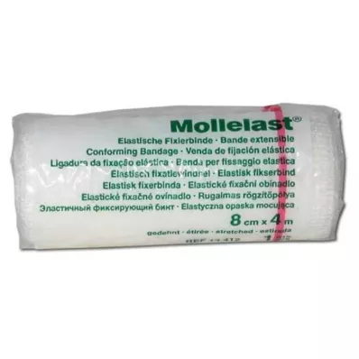 MOLLELAST Obväzy 8 cmx4 m biele, 1 ks