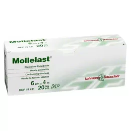 MOLLELAST Obväzy 6 cmx4 m biele, 20 ks