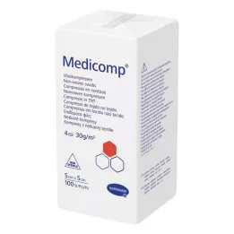MEDICOMP Netkaná komp. nesterilná 5x5 cm 4-vrstvová, 100 ks