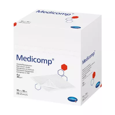 Medicomp obklady 10x10 cm nesterilné, 100 kusov Medicomp obklady 10x10 cm nesterilné, 100 kusov