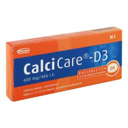 CALCICARE D3 žuvacie tablety, 20 kapsúl