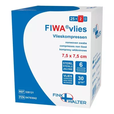 VLIESKOMPRESSEN 7,5x7,5 cm sterilné 6-násobné, 25X2 ks