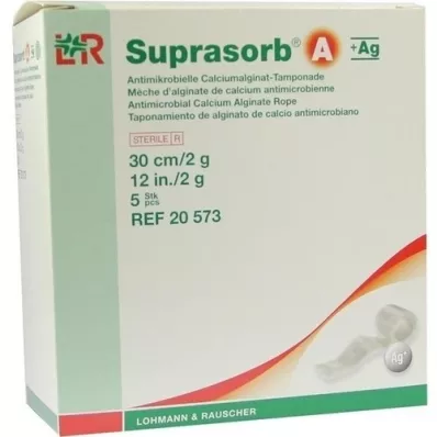 SUPRASORB A+Ag Antimic.Cal.Alginate Tamp.30 cm 2 g, 5 ks