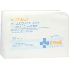 MULLKOMPRESSEN 10x10 cm nesterilné 8x, 100 ks