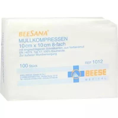 MULLKOMPRESSEN 10x10 cm nesterilné 8x, 100 ks