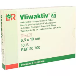 VLIWAKTIV AG Tampón s aktívnym uhlím a striebrom 6,5x10 cm, 10 ks