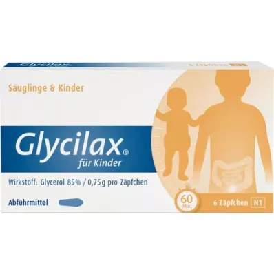 GLYCILAX Čapíky pre deti, 6 ks