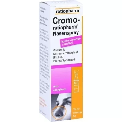 CROMO-RATIOPHARM Nosový sprej bez konzervačných látok, 15 ml