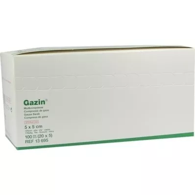 GAZIN Gáza 5x5 cm sterilná 12x, 20X5 ks