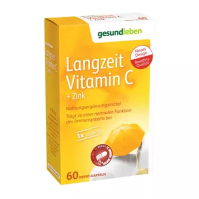 GESUND LEBEN Kapsule s dlhodobým vitamínom C + zinok, 60 ks