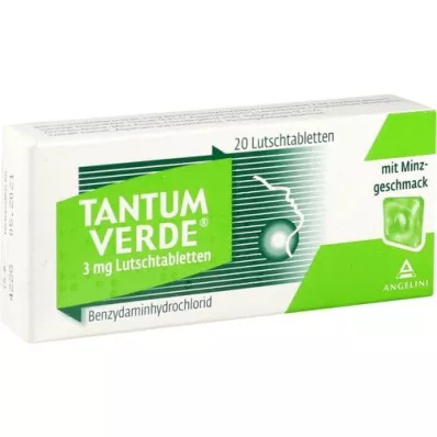 TANTUM VERDE 3 mg pastilky s mätovou príchuťou, 20 ks