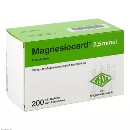 MAGNESIOCARD 2,5 mmol filmom obalené tablety, 200 ks