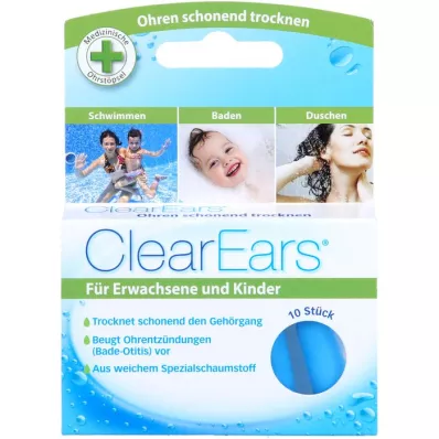 CLEAREARS Štuple do uší na odstránenie vody, 10 ks