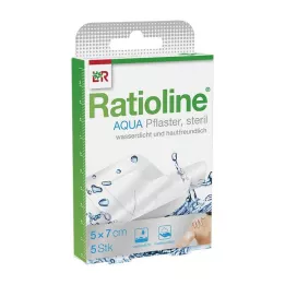 RATIOLINE aqua Sprchová omietka Plus 5x7 cm sterilná, 5 ks