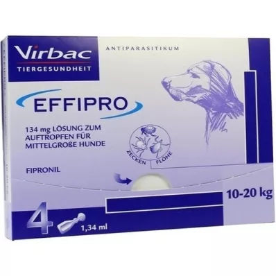 EFFIPRO 134 mg pip.roztoku na nakvapkanie stredne veľkému psovi, 4 ks