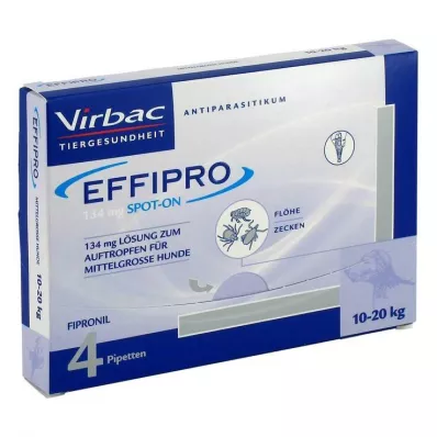 Effipro 134 mg vet.Spot-on roztok pre stredne veľké psy, 4 ks Effipro 134 mg vet.Spot-on roztok pre stredne veľké psy, 4 ks