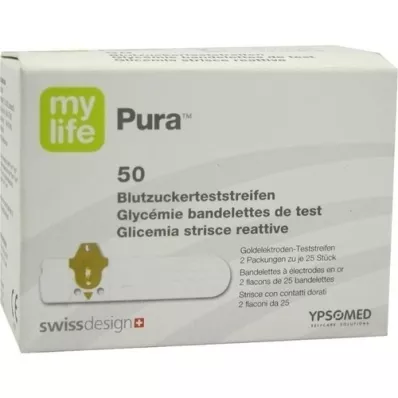 MYLIFE Pura glukózové testovacie prúžky, 50 ks