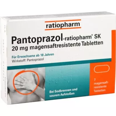 PANTOPRAZOL-ratiopharm SK 20 mg entericky obalené tablety, 7 ks