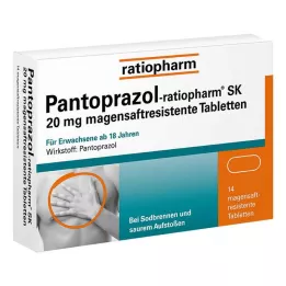PANTOPRAZOL-ratiopharm SK 20 mg entericky obalené tablety, 14 ks
