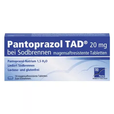 PANTOPRAZOL TAD 20 mg b.Sodbrenn. žalúdočné tablety, 14 ks PANTOPRAZOL TAD 20 mg b.Sodbrenn. žalúdočné tablety, 14 ks