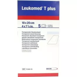 LEUKOMED transp.plus sterilné náplasti 10x20 cm, 5 ks