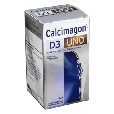 CALCIMAGON D3 Uno žuvacie tablety, 60 kapsúl