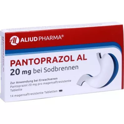 PANTOPRAZOL AL 20 mg na pálenie záhy, tablety na žalúdočnú šťavu, 14 ks