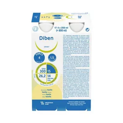 DIBEN DRINK Vanilka 1,5 kcal/ml, 4x200 ml