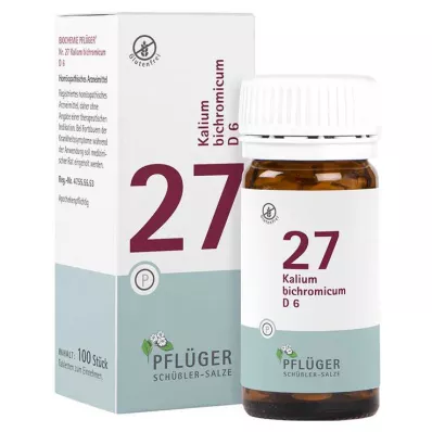 Biochemistry Pflueger 27 Kalium bichromicum D 6 tabliet, 100 ks Biochemistry Pflueger 27 Kalium bichromicum D 6 tabliet, 100 ks