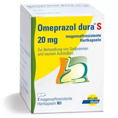 Omeprazol dura S 20 mg gastrorezistentné kapsuly, 7 kusov Omeprazol dura S 20 mg gastrorezistentné kapsuly, 7 kusov