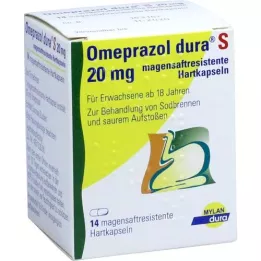 OMEPRAZOL dura S 20 mg tvrdé kapsuly s enterickým obalom, 14 ks