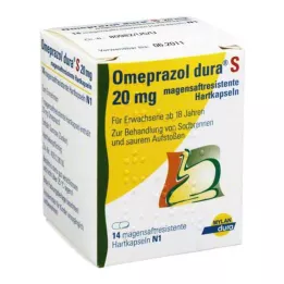 OMEPRAZOL dura S 20 mg tvrdé kapsuly s enterickým obalom, 14 ks