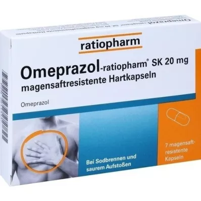 OMEPRAZOL-ratiopharm SK 20 mg žalúdočná šťava tvrdé kapsuly, 7 ks