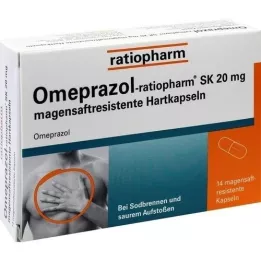 OMEPRAZOL-ratiopharm SK 20 mg žalúdočná šťava tvrdé kapsuly, 14 ks